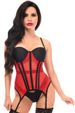 Daisy Corsets Lavish Red/Black Mesh Underwire Bustier Corset w/Garters - Daisy Corsets - Flyclothing LLC