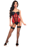 Daisy Corsets Lavish Red/Black Mesh Underwire Bustier Corset w/Garters - Daisy Corsets - Flyclothing LLC