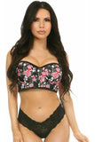 Daisy Corsets Lavish Pink Floral Underwire Short Bustier - Daisy Corsets - Flyclothing LLC