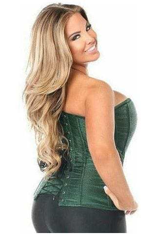 Daisy Corsets Lavish Dark Green Brocade Corset - Daisy Corsets - Flyclothing LLC