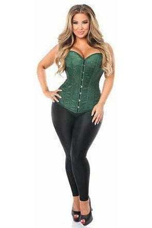 Daisy Corsets Lavish Dark Green Brocade Corset - Daisy Corsets - Flyclothing LLC