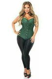 Daisy Corsets Lavish Dark Green Brocade Corset - Daisy Corsets - Flyclothing LLC