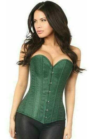 Daisy Corsets Lavish Dark Green Brocade Corset - Daisy Corsets - Flyclothing LLC