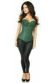 Daisy Corsets Lavish Dark Green Brocade Corset - Daisy Corsets - Flyclothing LLC