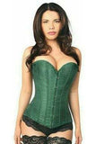 Daisy Corsets Lavish Dark Green Brocade Corset - Daisy Corsets - Flyclothing LLC