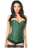 Daisy Corsets Lavish Dark Green Brocade Corset - Daisy Corsets - Flyclothing LLC