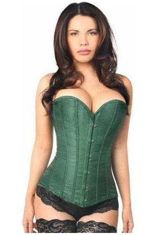 Daisy Corsets Lavish Dark Green Brocade Corset - Daisy Corsets - Flyclothing LLC