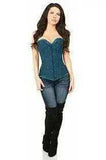 Daisy Corsets Lavish Dark Teal Lace Overbust Corset w/Zipper - Daisy Corsets - Flyclothing LLC