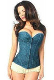 Daisy Corsets Lavish Dark Teal Lace Overbust Corset w/Zipper - Daisy Corsets - Flyclothing LLC