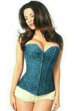 Daisy Corsets Lavish Dark Teal Lace Overbust Corset w/Zipper - Daisy Corsets - Flyclothing LLC