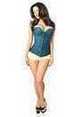 Daisy Corsets Lavish Dark Teal Lace Overbust Corset w/Zipper - Daisy Corsets - Flyclothing LLC
