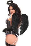 Daisy Corsets Lavish 4 PC Clear Black Dark Angel Corset Costume - Daisy Corsets - Flyclothing LLC