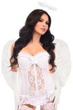 Daisy Corsets Lavish 4 PC White Angel Bustier Corset Costume - Daisy Corsets - Flyclothing LLC