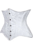 Daisy Corsets Lavish White Brocade Waist Cincher Under Bust Corset w/Front Busk Closure - Daisy Corsets - Flyclothing LLC