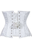 Daisy Corsets Lavish White Brocade Waist Cincher Under Bust Corset w/Front Busk Closure - Daisy Corsets - Flyclothing LLC