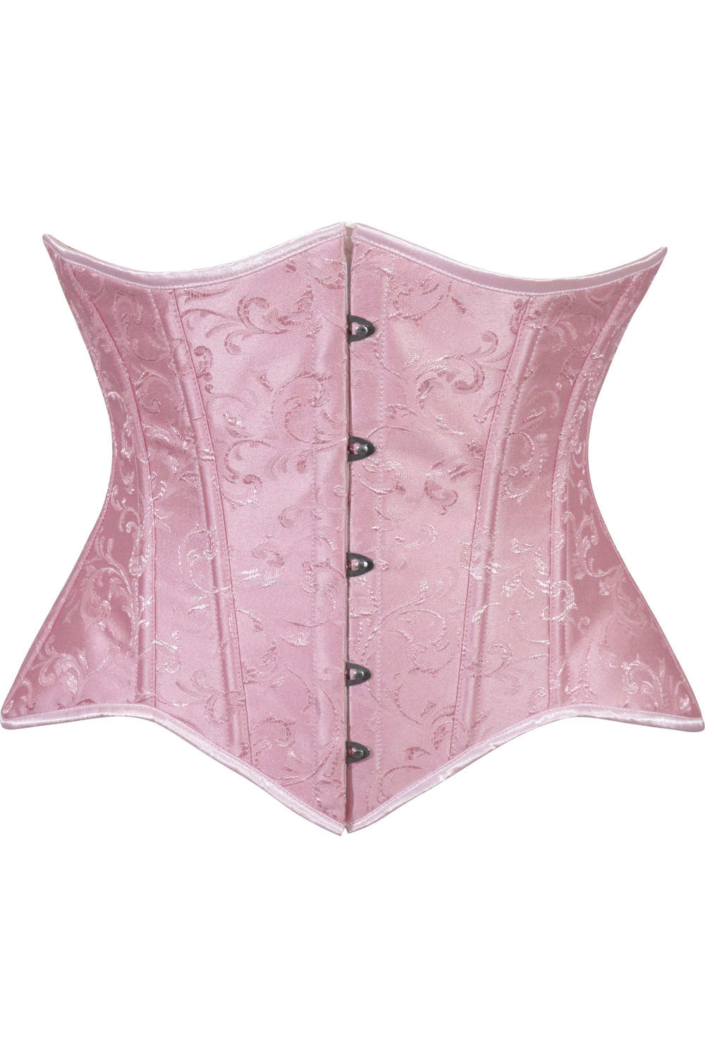 Daisy Corsets Lavish Lt Pink Brocade Waist Cincher Under Bust Corset w/Front Busk Closure - Daisy Corsets - Flyclothing LLC