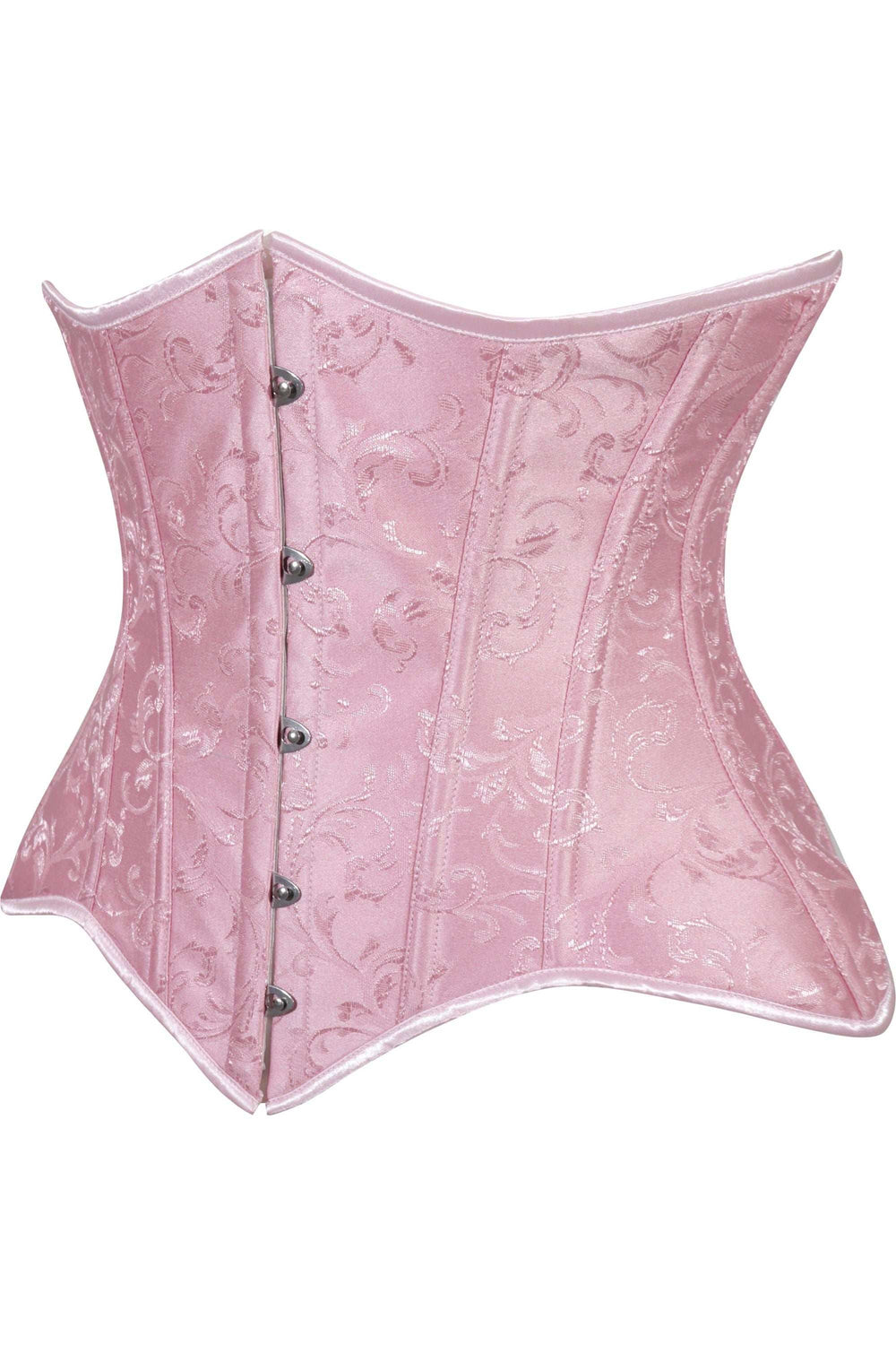Daisy Corsets Lavish Lt Pink Brocade Waist Cincher Under Bust Corset w/Front Busk Closure - Daisy Corsets - Flyclothing LLC