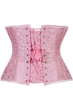 Daisy Corsets Lavish Lt Pink Brocade Waist Cincher Under Bust Corset w/Front Busk Closure - Daisy Corsets - Flyclothing LLC