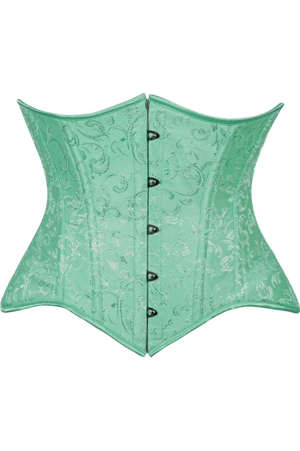 Daisy Corsets Lavish Mint Green Brocade Waist Cincher Under Bust Corset w/Front Busk Closure - Daisy Corsets - Flyclothing LLC