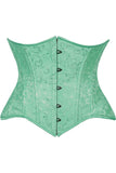 Daisy Corsets Lavish Mint Green Brocade Waist Cincher Under Bust Corset w/Front Busk Closure - Daisy Corsets - Flyclothing LLC