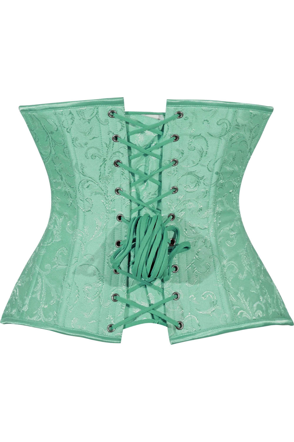 Daisy Corsets Lavish Mint Green Brocade Waist Cincher Under Bust Corset w/Front Busk Closure - Daisy Corsets - Flyclothing LLC