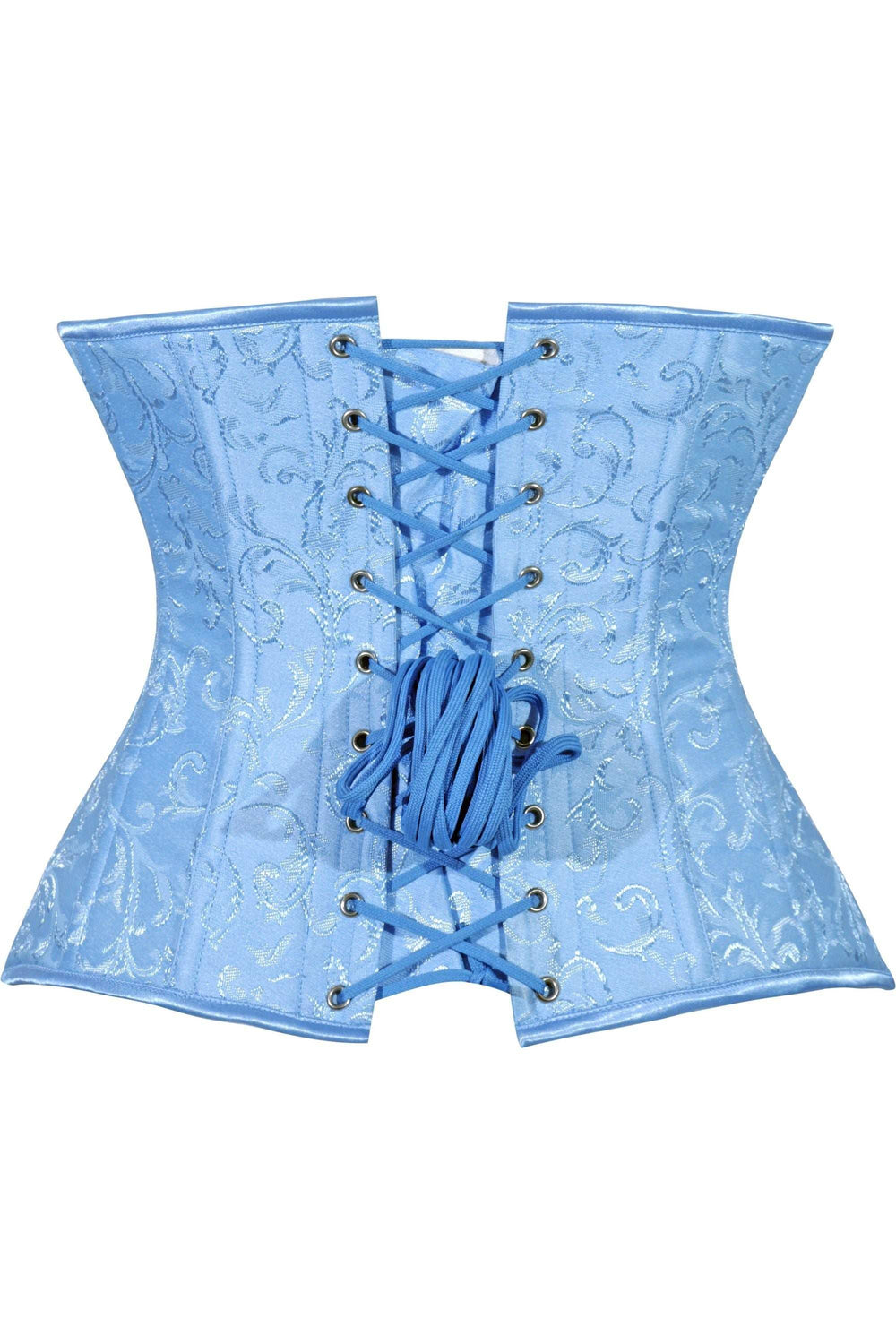 Daisy Corsets Lavish Lt Blue Brocade Waist Cincher Under Bust Corset w/Front Busk Closure - Daisy Corsets - Flyclothing LLC