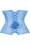 Daisy Corsets Lavish Lt Blue Brocade Waist Cincher Under Bust Corset w/Front Busk Closure - Daisy Corsets - Flyclothing LLC