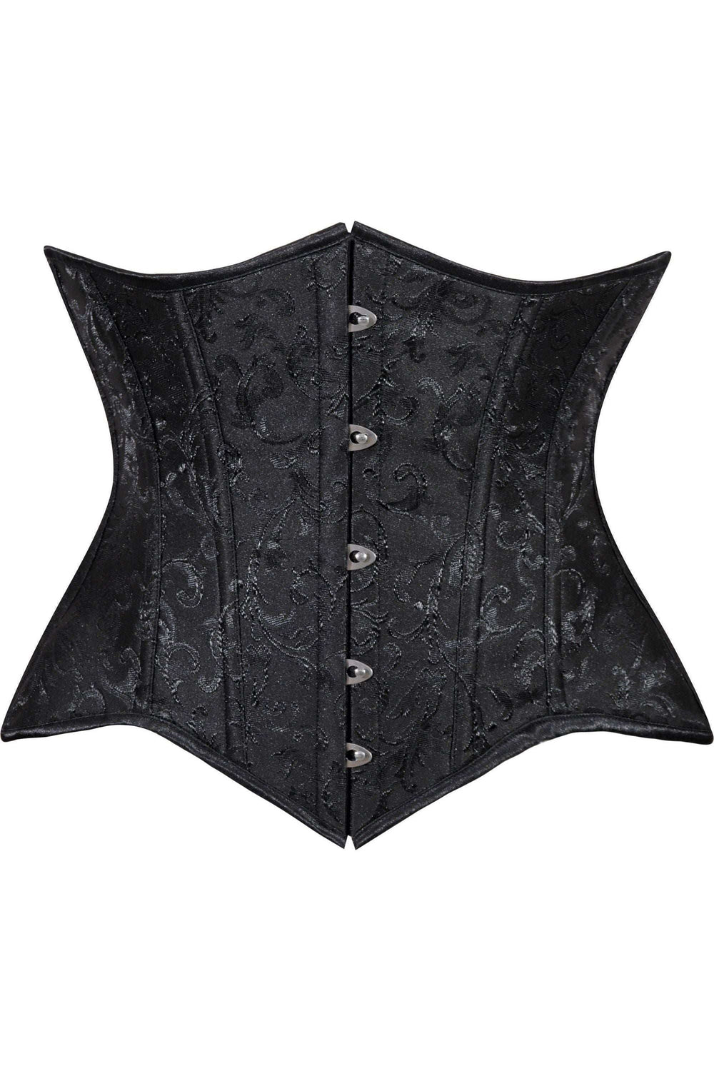 Daisy Corsets Lavish Black Brocade Waist Cincher Under Bust Corset w/Front Busk Closure - Daisy Corsets - Flyclothing LLC