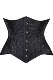 Daisy Corsets Lavish Black Brocade Waist Cincher Under Bust Corset w/Front Busk Closure - Daisy Corsets - Flyclothing LLC