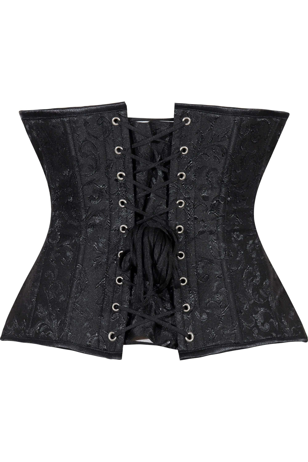 Daisy Corsets Lavish Black Brocade Waist Cincher Under Bust Corset w/Front Busk Closure - Daisy Corsets - Flyclothing LLC