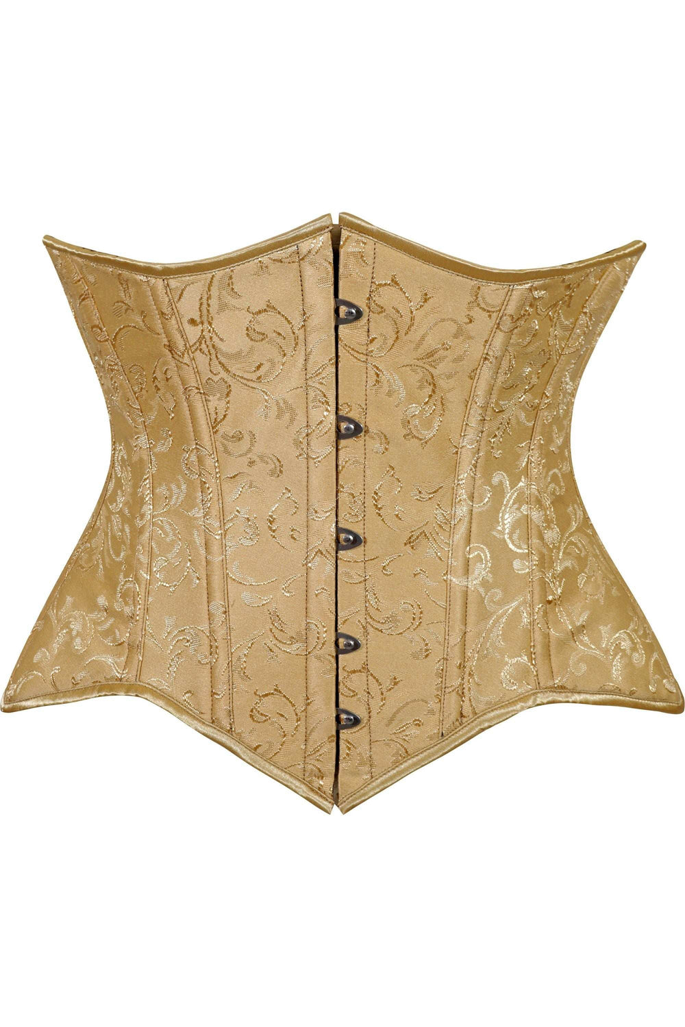 Daisy Corsets Lavish Gold Brocade Waist Cincher Under Bust Corset w/Front Busk Closure - Daisy Corsets - Flyclothing LLC
