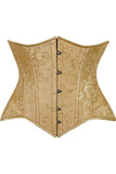 Daisy Corsets Lavish Gold Brocade Waist Cincher Under Bust Corset w/Front Busk Closure - Daisy Corsets - Flyclothing LLC