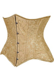 Daisy Corsets Lavish Gold Brocade Waist Cincher Under Bust Corset w/Front Busk Closure - Daisy Corsets - Flyclothing LLC