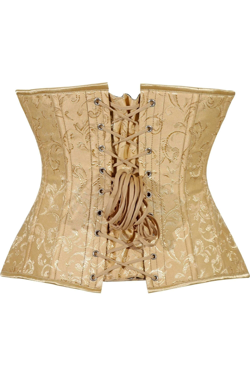 Daisy Corsets Lavish Gold Brocade Waist Cincher Under Bust Corset w/Front Busk Closure - Daisy Corsets - Flyclothing LLC