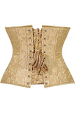 Daisy Corsets Lavish Gold Brocade Waist Cincher Under Bust Corset w/Front Busk Closure - Daisy Corsets - Flyclothing LLC