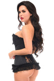 Daisy Corsets Lavish Black Lycra & Lace Hook & Eye Stretch Bustier Corset - Daisy Corsets - Flyclothing LLC