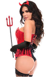 Daisy Corsets Lavish 4 PC Clear Red Sexy Devil Corset Costume - Daisy Corsets - Flyclothing LLC