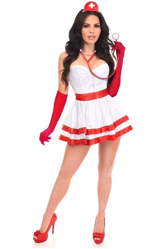 Daisy Corsets Lavish 5 PC Heart Stopper Nurse Corset Costume - Daisy Corsets - Flyclothing LLC
