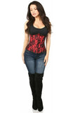Daisy Corsets Lavish Red Underbust Corset w/Black Lace Overlay - Daisy Corsets - Flyclothing LLC