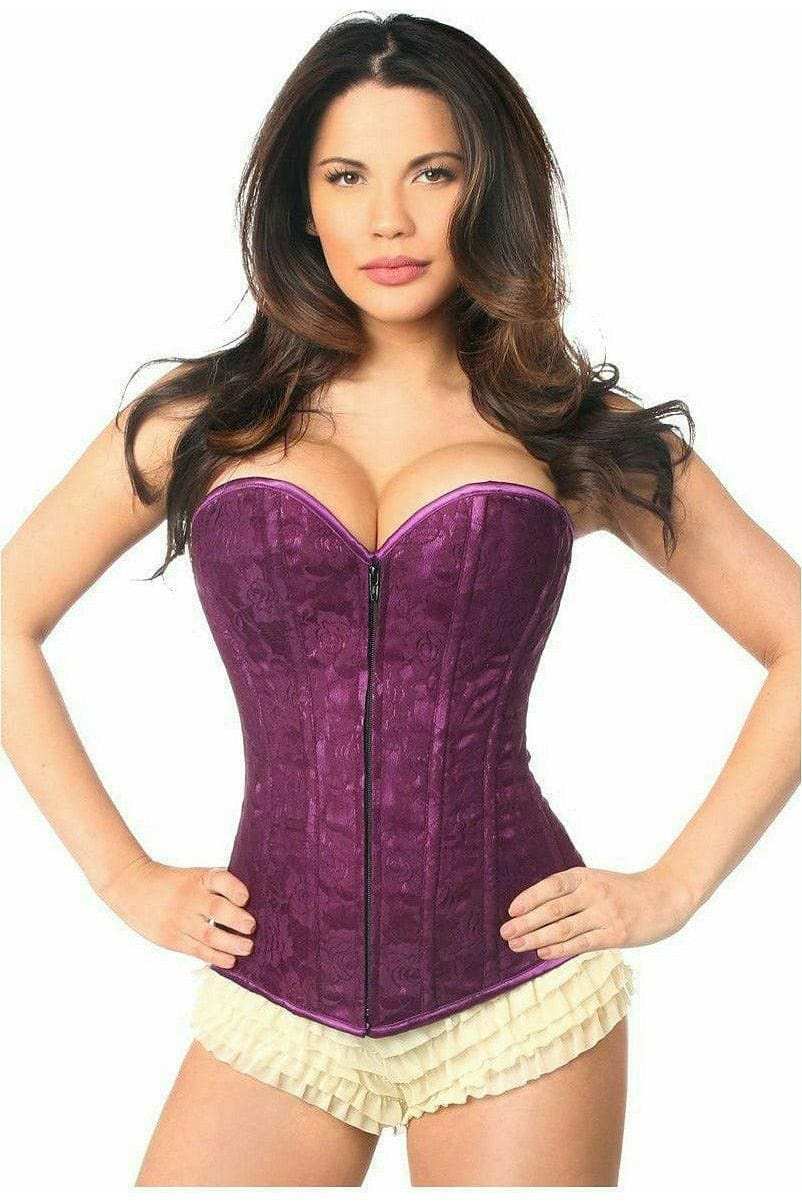 Daisy Corsets Lavish Magenta Lace Overbust Corset w/Zipper - Daisy Corsets - Flyclothing LLC