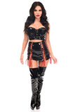 Daisy Corsets Lavish 2 PC Black Patent Bustier & Lace-Up Skirt Set - Daisy Corsets - Flyclothing LLC