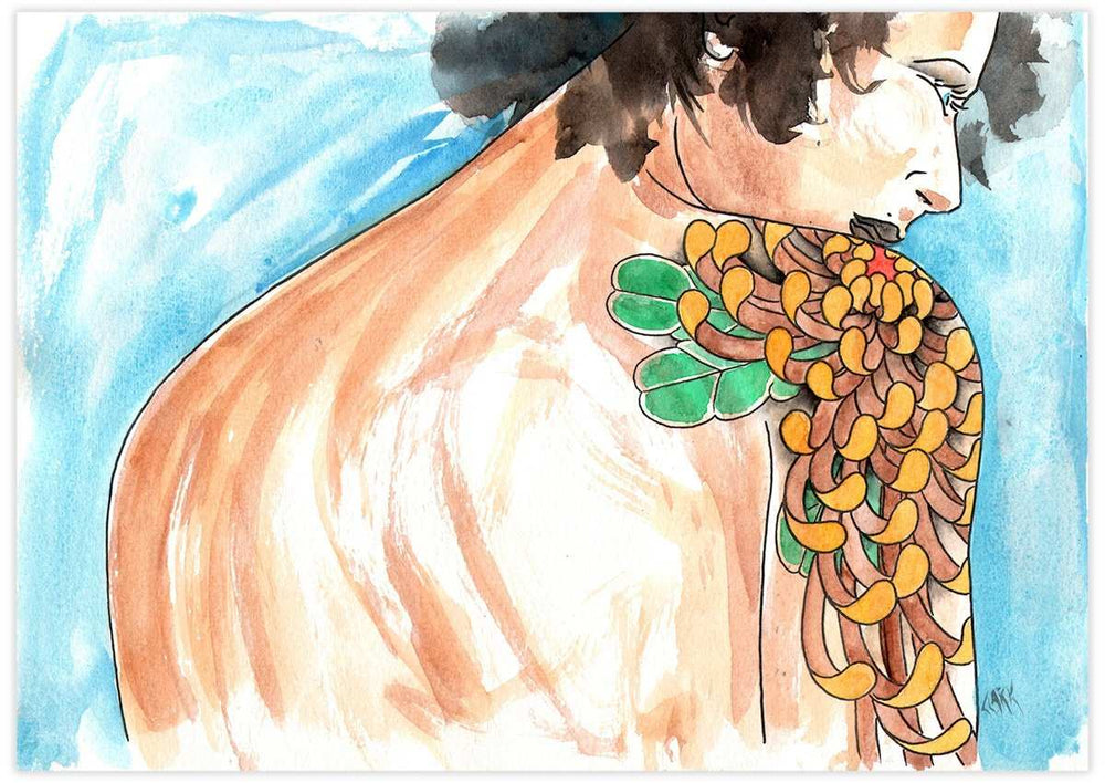 Black Market Art Company Lady Tattooed & Lady Chrysanthemum Print - Black Market Art Company - Flyclothing LLC