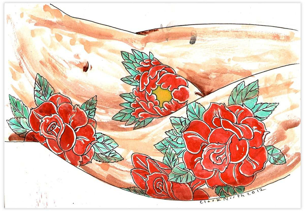 Black Market Art Company Lady Tattooed & Garden of Roses Print - Black Market Art Company - Flyclothing LLC
