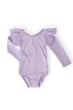 Lavender L/S Flutter Sleeve Leotard - Mila & Rose ® - Flyclothing LLC