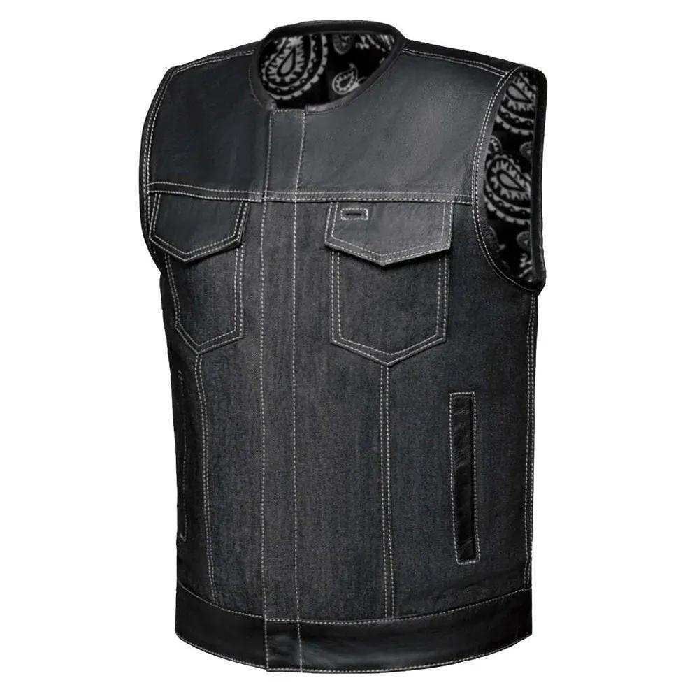 Lawless – Men’s Denim and Leather Club Vest - Unik Just for Bikers - Flyclothing LLC