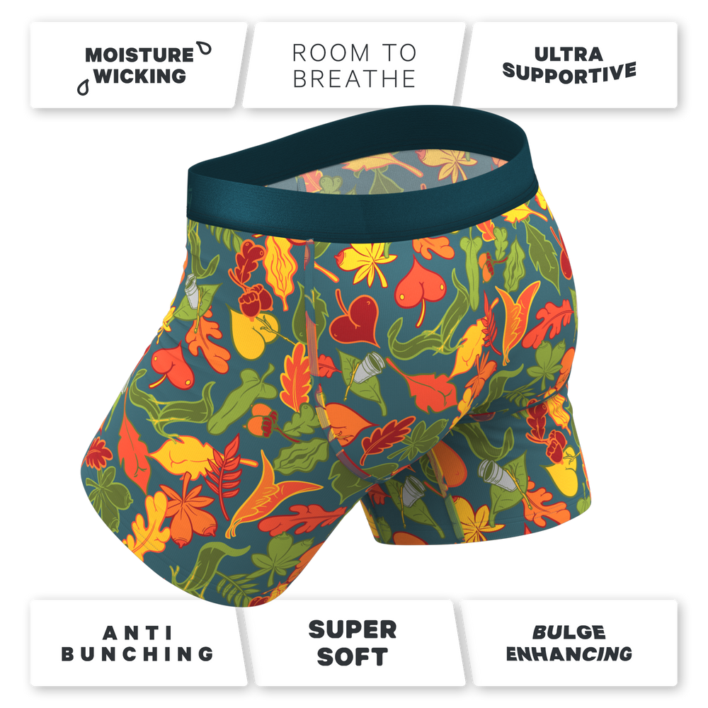 The Leaf Peeps | Naughty Leaves Ball Hammock® Pouch Underwear With Fly - Shinesty - Flyclothing LLC