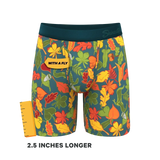 The Leaf Peeps | Naughty Leaves Long Leg Ball Hammock® Pouch Underwear With Fly - Shinesty - Flyclothing LLC