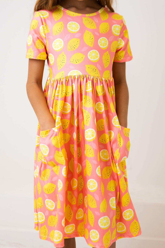 Lemon Squeezy S/S Pocket Twirl Dress - Mila & Rose ® - Flyclothing LLC