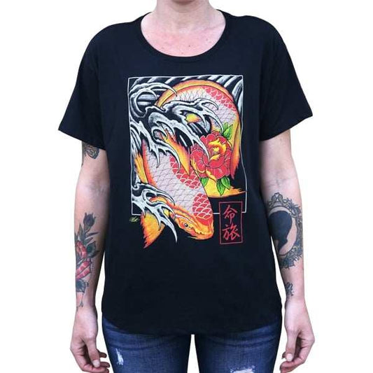 Black Market Art Company Life's Journey Women's Loose Flow T-Shirt - Black Market Art Company - Flyclothing LLC