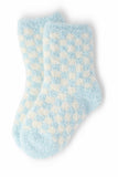 Light Blue Checker Cozy Socks - Mila & Rose ® - Flyclothing LLC